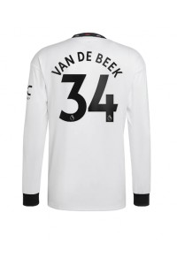Manchester United Donny van de Beek #34 Voetbaltruitje Uit tenue 2022-23 Lange Mouw